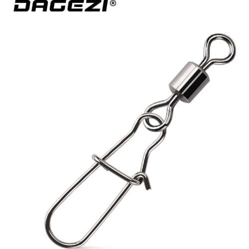 DAGEZI stainless steel Fishing Connector 25pcs/lot Rolling Swivel with Nice Snap fishing tackle carp fishing asesorios de pesca