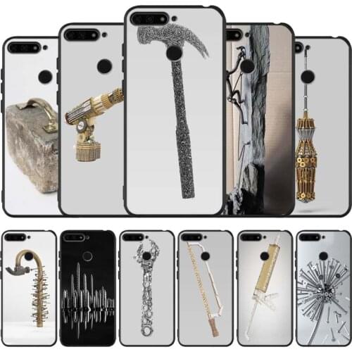 Splicing tools black Silicone Phone Case For honor 30 20 Pro 8 8X 9 10 20 Lite Mate 10 20 30 Lite Pro cover