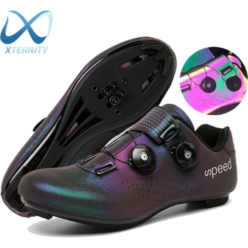 Ultralight Double Buckles Cycling Shoes MTB Luminous Road Bike Shoes Self-Locking Bicycle Cleat Shoes Professional Sneakers Men