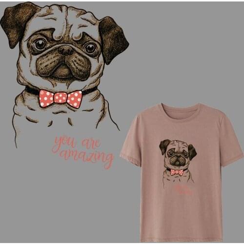 Cute Animals Dog Heat-sensitive Patches Stickers Iron on Patches Thermo Transfer for Clothes DIY T-shirt Washable Print Decor