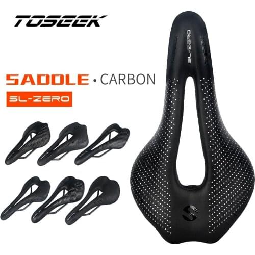 TOSEEK SL-ZERO Bicycle Carbon Saddle 7x7mm Carbon Bow Mountain Road Bike EVA Bicycle Seat 140g Ultralight Cycling Bicycle Parts