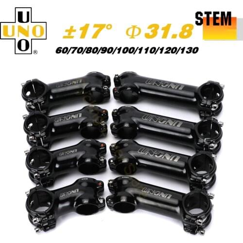 UNO Bike Stem MTB 17 Degree Bicycle Handlebar Riser 31.8 Stem 60/70/80/90/100/110/120/130mm Cycling Parts Components