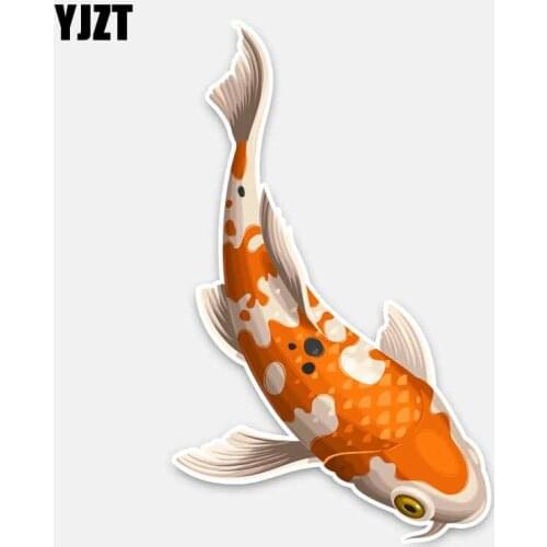 YJZT 10.5CM*17.5CM Fashion Swimming Carp PVC Car Window Sticker Waterproof Decal 5-0223