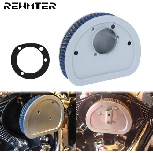 Motorcycle Air Filter Replacement Blue Cleaner Intake Inner Element For Harley Softail Touring Dyna Street Bob Road Glide FXSB