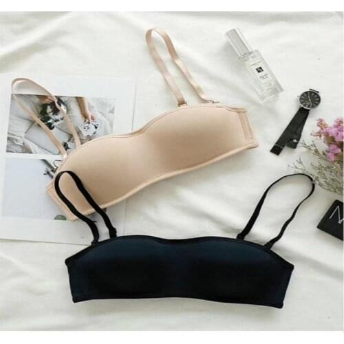 Anti-Exposure Three-dimensional Strapless Non-Slip women Underwear wireless push up bra Thin cup lingerie sexy party bralette
