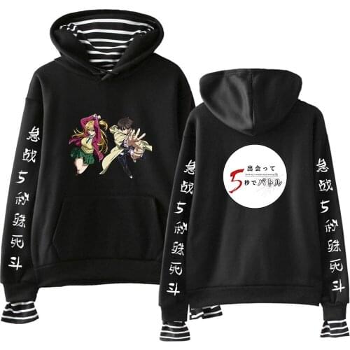 Anime 5 Seconds to Death Akira Shi 2D Print Fake Two Pieces Hoodies Tops Women Sweatshirts K-pops hooded Harajuku