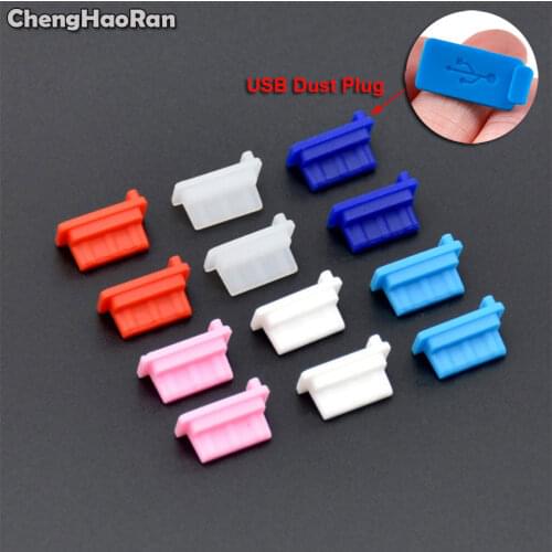 1Pc 7Colors USB Dust Plug Charger Port Cover Cap Female Jack Interface Silicone Dustproof Protector Tablet PC Notebook Laptop