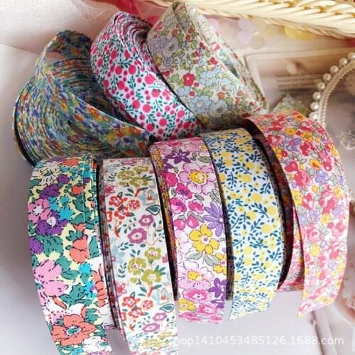 10 meters Colorful Floral Printed Layering Ribbon for DIY Hairwear Accessories Gift Box Packaing Materials Clothing Trims