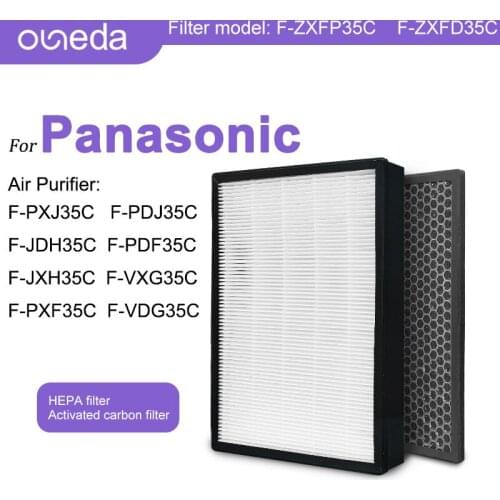 2PCS Kit F-PXF35C F-PDF35C F-PDF35C F-VDG35C for Panasonic Air Purifier with Hepa Filter F-ZXFP35C Grow Carbon Filter F-ZXFD35C