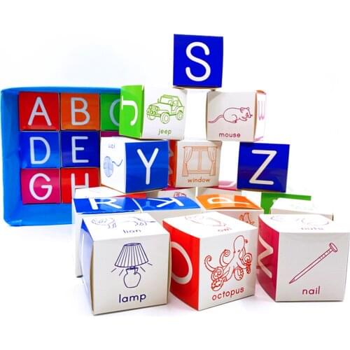 26Pcs/set Kids English alphabet cute little box fun enlightenment table game box dice learning toys educational toy for children
