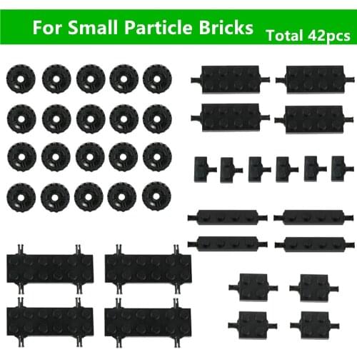42pcs Wheels& Axle Car Blocks MOC Plastic Building Bricks Kids DIY Toys Educational Small Parts Compatible with Blocks Kit Parts