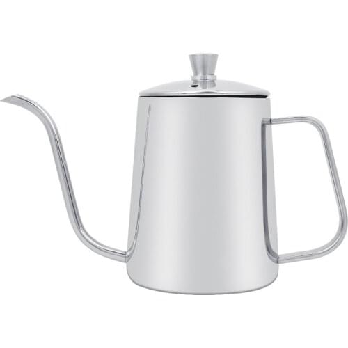 550ml Stainless Steel Long Gooseneck Coffee Hand Punch Pot Kettle With Lid For Home Kitchen Coffee Shop Mini Narrow Mouth Pot