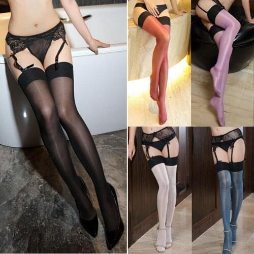 8 color Sexy Women Stockings Pantyhose Sheer Oil Glossy Highs Tights Night Club Show