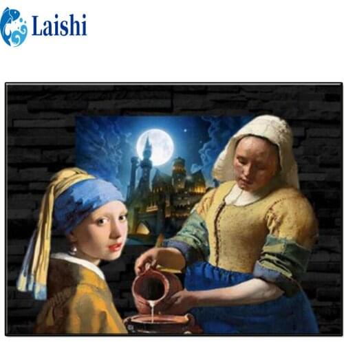 Diamond Painting The milkmaid, the girl with pearl earrings DIY Embroidery Cross Stitch Art Full Square/Round drill Home decor