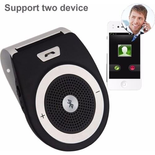 Bluetooth 4.1 Receiver Handsfree Car Kit Car Speakerphone Noise Cancelling Multipoint Clip Sun Visor for two Phones