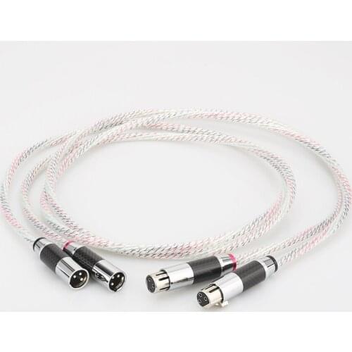 Valhalla Series XLR Balanced Interconnect Cable With Carbon Fiber XLR Plug 3Pin Male to Female Audio Balanced Cord Cable
