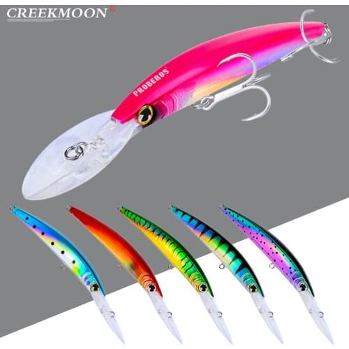 Big Minnow Lures 2-5pcs Fishing Bait Fishing Tackle 7"-17.78cm/0.963oz-27.31g Fly Fake Fishing Lure with 2/0# Hooks 10 Colors