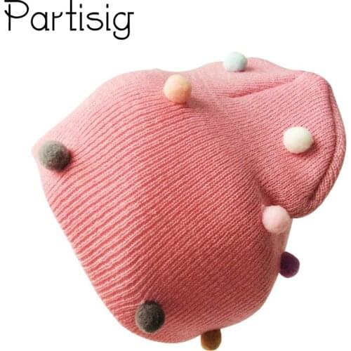 Baby Caps Crochet Kids Girls Pompom Hat Winter Beanie Hats For Girls Children Hats Caps