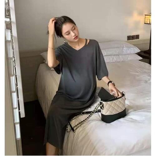 Pregnancy Long Women Summer Casual Dress