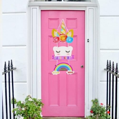 Unicorn party hanging decorations Birthday party,baby shower door hanging decorations Unicorn wall hanging for kids bedroom