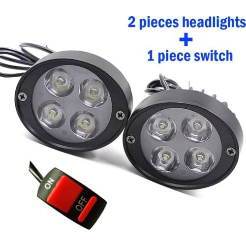2Pcs Motorcycle LED Headlights 12V 24W Spot Work Lamp Motor fog Lights Spotlight Motorbike auxiliary Driving lamp Headlamps