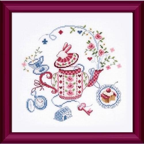 Fishxx Cross-stitch Kit A2226 Cartoon Anime Rabbit Mr. Dream Afternoon Tea Restaurant Hand-embroidered Paintings