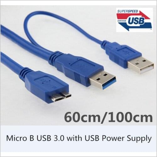 5Gbps Micro B 3.0usb External hard Drive Cable with USB Power Supply For WD Passport Seagate Samsung M3 Toshiba SONY ADATA
