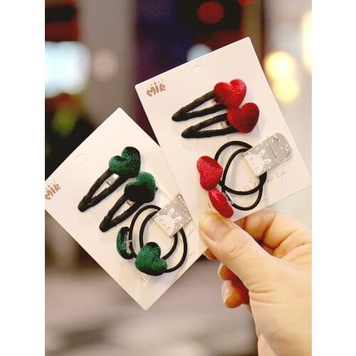 Fashion Girls Hair Accessories 8pcs Love Stars Button Hair Ties Rope Snap Hair Clips for Kids Toddlers Childrens Hairpins