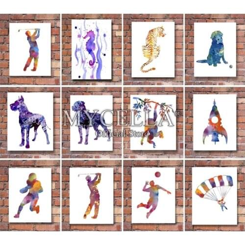 Diy Needlework Diamond Painting Dog Motion Musical Instruments Embroidery Full Drill Home Decoration Watercolor Painting Mosaic