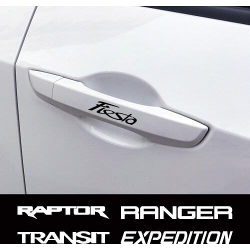 Car Door Handle Stickers Produce For Ford C-MAX EXPEDITION Fiesta FIGO FLEX GALAXY KA PUMA RANGER S-MAX TRANSIT Auto Accessories