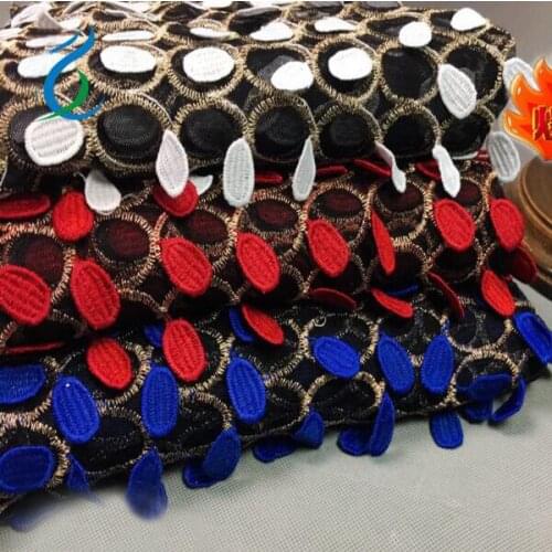 2017 New Arrival African Net Mesh Lace Fabric Events Flowers Gold Thread Embroidery Dynamic Lace Fabrics Party Dress Fabric