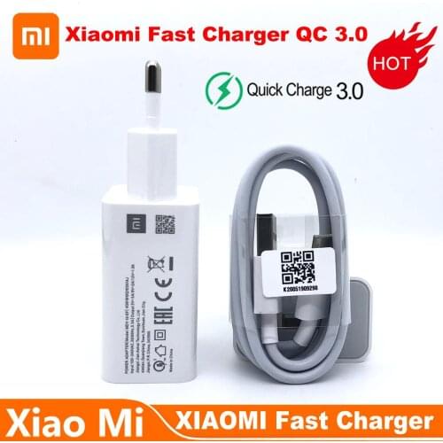 Original MI 9SE QC3.0 Fast USB Wall Charger Micro Usb and Type C Cable Quick Charge for Mi 9 8 SE CC9 A3 Mix Redmi Note 7 6 5 4