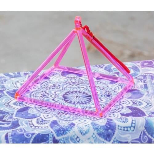7 8 9 10 inch Pink quartz crystal singing pyramid for sound therapy