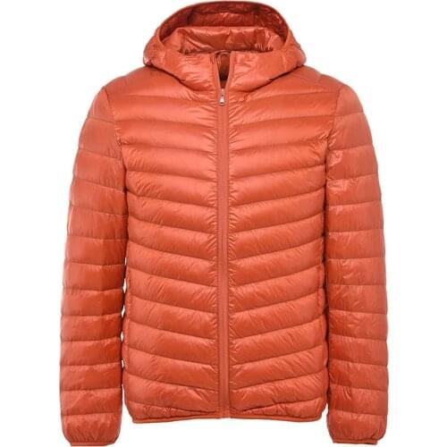 Oversize 9XL 10XL 11XL New autumn and winter lightweight down jacket Mens hooded short ultra-thin lightweight jacket