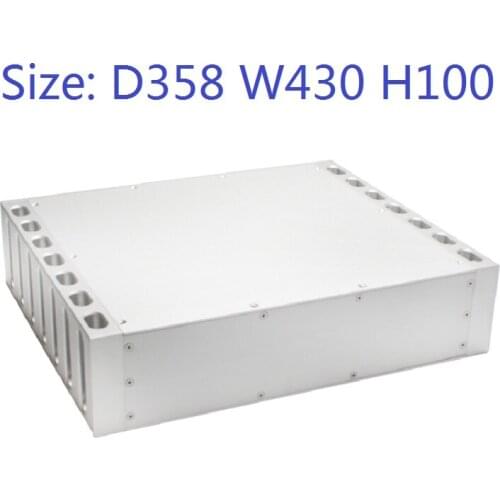 Size: D358 W430 H100 DAC Amplifier Case Aluminum Chassis Power Supply DIY Case CJ-149 All-aluminum Luxury Class A Rear NO HOLE