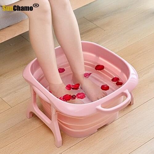 Ortable Folding Foot Soaking Barrel Portable Foaming Massage Barrel Household Sauna Barrel Pedicure Bathing Plastic Bathtub