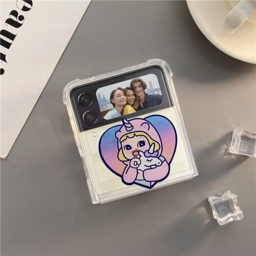 For Samsung zflip3 mobile phone case folding Z flip3 mobile phone case f7110 folding screen womens hanging rope anti falling