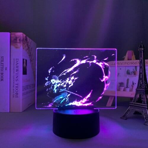 Led Lamp Dual Color Anime Demon Slayer Tanjiro Kamado for Room Decor Birthday Gift Manga Kimetsu No Yaiba Two Tone Led Light