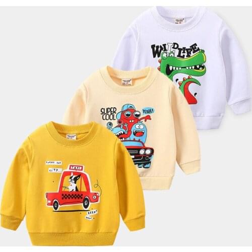 Boys Loose Casual Long-sleeved Top Cartoon 2021 Childrens Autumn Sweaterr Girls Hoodies Sweatshirts Infant Childrens Clothing