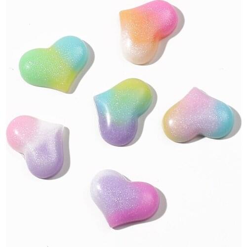 Resin Flatback Heart Embellishments For Scrapbooking Crafts Materials Diy Handmade Hair Rope Earrings Pendant Kawaii Accessories