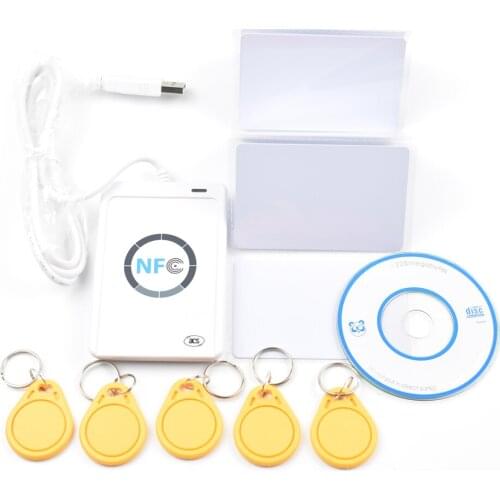 USB ACR122U-A9 NFC Reader Writer duplicator RFID Smart Card + 5pcs UID changeable Cards + 5pcs UID keyfob +1 SDK CD