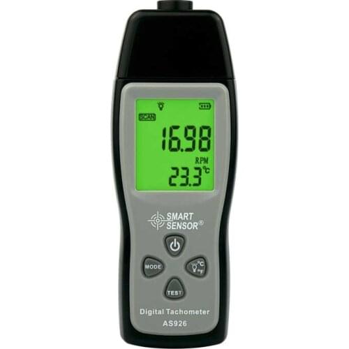 Smart Sensor High Accuracy Digital Laser Tachometer Speedometer RPM Meter AS926 100~30000 RPM LCD Photoelectric Tachometer Meter