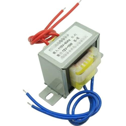 1)EI 48*24 AC 12V Output Voltage 10W 10VA 1A EI Ferrite Core Input AC 110V 60Hz Vertical Electric Single Power Transformer
