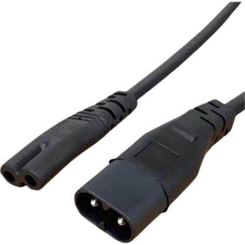 1PCS IEC 320 2-Pin C7 Female To C8 Male Figure 8 Power Adapter Extension Cable 25CM