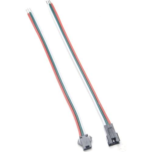 10pairs 3pin Wire JST Connector Male Female Plug Socket Connect Cable Wire for WS2811 WS2812B RGB LED Strip RC Battery Auto Car