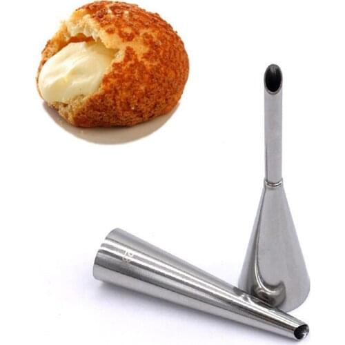 2 pcs/set Stainless Steel Puff Cream Pastry Piping Nozzles Set Cupcake Cake Decorating Tips