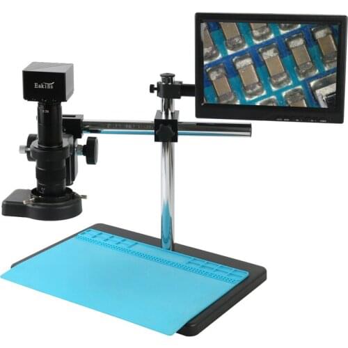 180X 300X C Mount Lens 1/2" HD 1080P 60FPS HDMI Industrial Lab Microscope Camera Set For Phone PCB Maintenance Soldering System