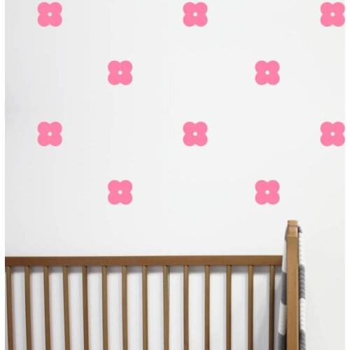 24 pcs/set Mini Flowers Wall Stickers For Baby Room Nursery Vinyl Wall Decals Girls Bedroom Living Room Removable Decor ZA768