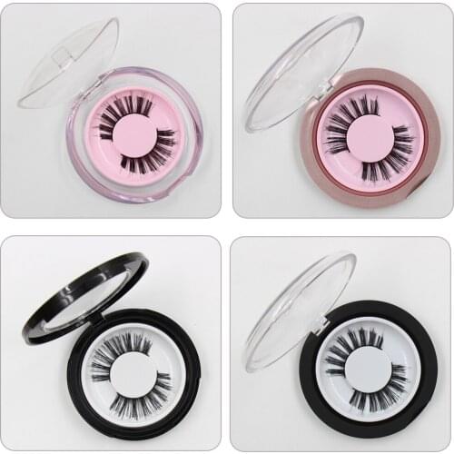 3D Mink Lashes Long Lasting Fake Lashes Natural 1 Pair False Eyelashes Crisscross Mink Eyelashes Round Box Packaging