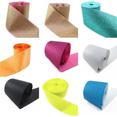 David accessories 3'' 75mm solid glitter high quality printed polyester ribbon 10yds,DIY handmade materials,10Yc2150